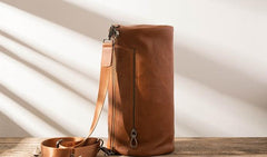 Cool Leather Mens Barrel Shoulder Bags Messenger Bags for Men - imessengerbags