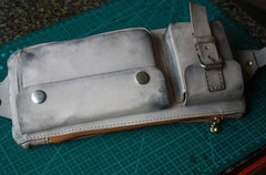 Handmade Leather Fanny Pack Mens Waist Bag Hip Pack Belt Bag Bumbag for Men - imessengerbags