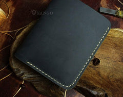 Handmade Leather Mens Cool Slim Leather Wallet Men billfold Wallets Bifold for Men - imessengerbags