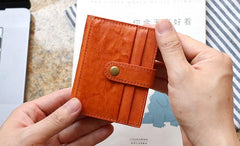 Leather Mens Front Pocket Wallet Card Wallet Small Slim Wallet Change Wallet for Men - imessengerbags