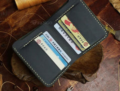 Handmade Leather Mens Cool Slim Leather Wallet Men billfold Wallets Bifold for Men - imessengerbags