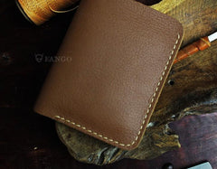 Handmade Leather Mens Cool Slim Leather Wallet Men billfold Wallets Bifold for Men - imessengerbags