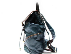 Cool Green Mens Leather Backpack Travel Backpacks Laptop Backpacks for men - imessengerbags