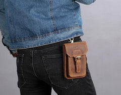 Leather Mens Cigarette Cases with Belt Loop Cell Phone Holster Belt Pouch for Men - imessengerbags