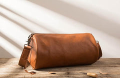 Cool Leather Mens Barrel Shoulder Bags Messenger Bags for Men - imessengerbags