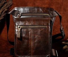 Cool Biker Mens Leather Drop Leg Bag Belt Pouch Waist Bag Side Bag Shoulder Bag for Men - imessengerbags