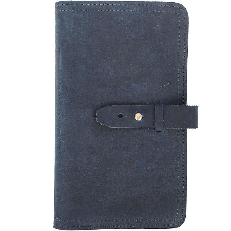 Blue Handmade Leather Mens Passport Wallet Travel Wallet Ticket Holder For Men - imessengerbags