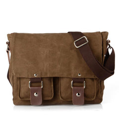 Cool Canvas Leather Mens Small Black Side Bag Messenger Bag Shoulder Bag For Men - imessengerbags
