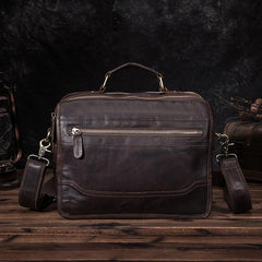 Brown Men's Small Professional Briefcase 10‘’ Laptop Handbag Business Shoulder Bag For Men - imessengerbags