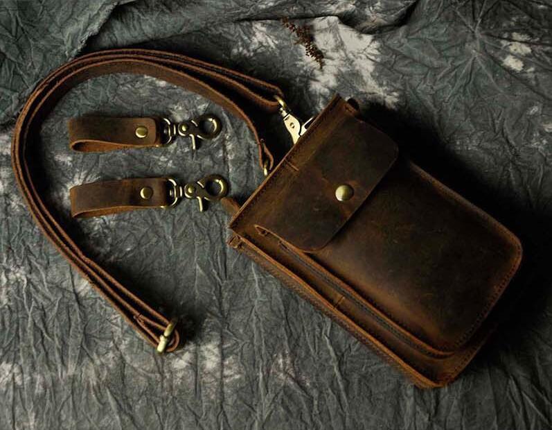 Leather Mens Fanny Pack Black Mens Waist Bag Hip Pack Belt Bag For Men –  iwalletsmen