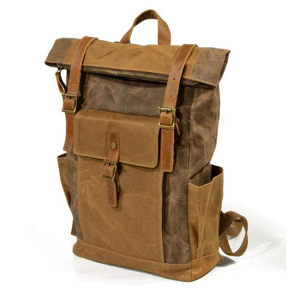 Waterproof waxed canvas Laptop backpack