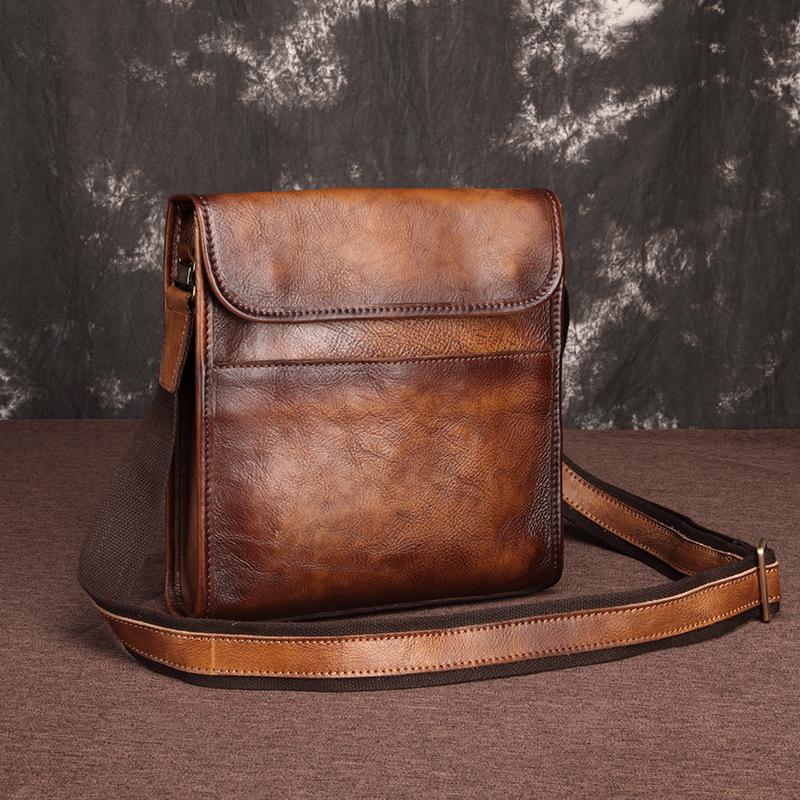 The Courier” Vintage Leather Messenger Bag - Vintage Gentlemen