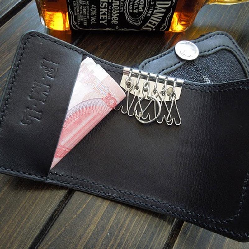 Handmade Leather Mens Cool Key Wallet Car Key Holder Car Key Case for Camel Men - imessengerbags