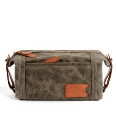 Cool Canvas Leather Mens Large Clutch Bag Handbag Storage Bag Wash Bag For Men - imessengerbags