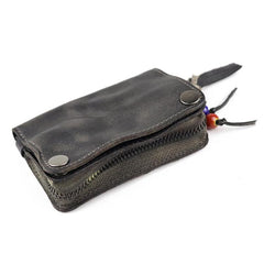 Vintage Leather Men's billfold Small Wallet Brown Key Wallet Card Wallet For Men - imessengerbags