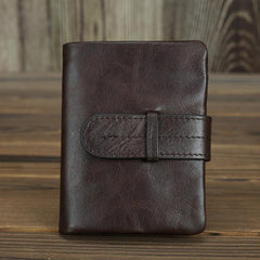 Black Leather Men's Bifold Long Wallet with Coin Pocket Billfold Wallet Card Wallet For Men - imessengerbags