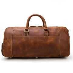 Cool Brown Leather Men's Overnight Bag Travel Bag Luggage Weekender Bag For Men - imessengerbags