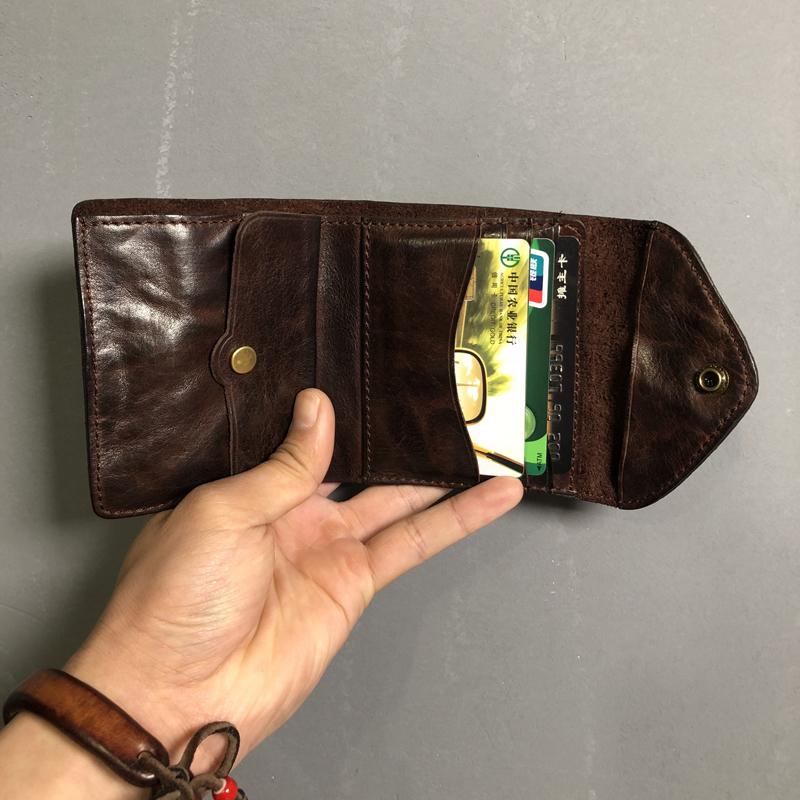 Vintage Leather Wallet Small  Wallet Men Genuine Leather