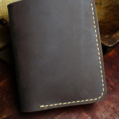 Handmade Leather Mens Cool Slim Leather Wallet Men billfold Wallets Bifold for Men - imessengerbags