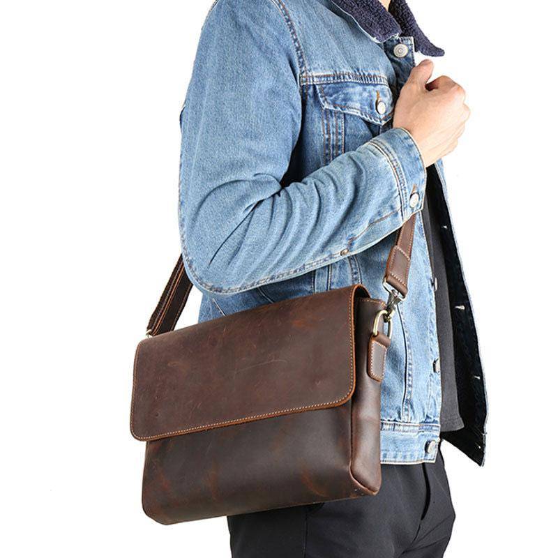 New Fashion Genuine Leather Shoulder Bags Men Leather Messenger