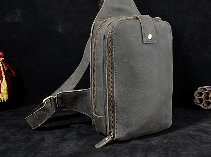 Cool Leather Mens  Sling One Shoulder Bag Sling Bag Sling Backpacks Chest Bag for men - imessengerbags