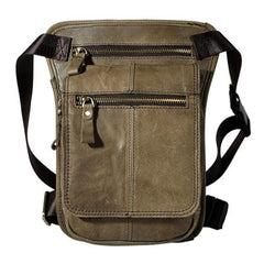 Cool Biker Mens Leather Drop Leg Bag Belt Pouch Waist Bag Side Bag Shoulder Bag for Men - imessengerbags