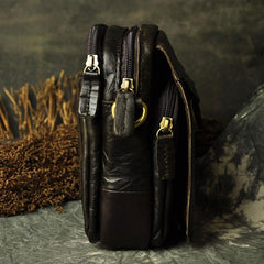 Small Mens Leather Belt Pouch Side Bag Belt Case Waist Pouch Holster for Men - imessengerbags