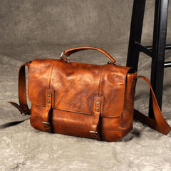 Genuine Leather Mens Cool Messenger Bag Briefcase Work Bag Business Bag for men - imessengerbags