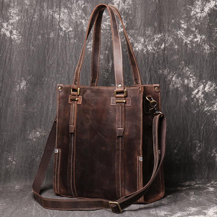 Leather Tote Bag for Men Cool Mens Leather Tote Bag Leather Tote Bag on Shoulder Mens Leather Mens Tote Bag 