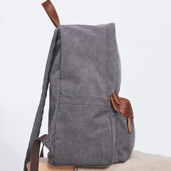 Cool Canvas Gray Mens Backpack Canvas Travel Bag Canvas School Bag for Men - imessengerbags