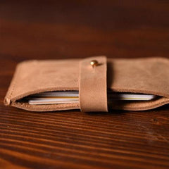 Handmade Mens Cool Short Leather Wallet Men Small Card Slim Wallets Bifold for Men - imessengerbags