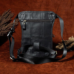 Cool Biker Mens Leather Drop Leg Bag Belt Pouch Waist Bag Side Bag Shoulder Bag for Men - imessengerbags