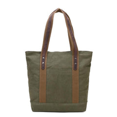 Casual Canvas Leather Womens Mens Large White Tote Bag Shoulder Bag Khaki Tote Purse For Women - imessengerbags