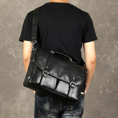 Genuine Leather Mens Cool Messenger Bag Briefcase Work Bag Business Bag for men - imessengerbags