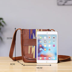 Embroidered Leather Mens Womens Mini Shoulder Bag Side Bag Messenger Bag for Men - imessengerbags