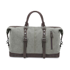 Canvas Leather Mens Large Blue Weekender Shoulder Bag Green Travel Duffle Bag Luggage Bag for Men - imessengerbags