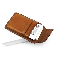 Badass Leather Mens Card Wallet Front Pocket Wallets Small Slim Wallet Change Wallet for Men - imessengerbags