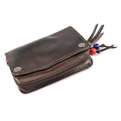 Vintage Leather Men's billfold Small Wallet Brown Key Wallet Card Wallet For Men - imessengerbags