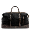 Cool Canvas Leather Mens Black Travel Weekender Bag Waterproof Duffle bag for Men - imessengerbags