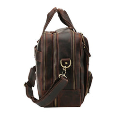 Vintage Leather Men's Briefcase 15‘’ Laptop Briefcase Professional Bag For Men - imessengerbags
