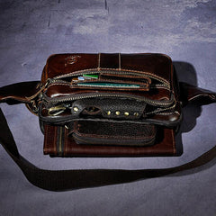 Cool Leather Mens Fanny Pack Waist Bag Hip Pack Belt Bag Bumbag for Men - imessengerbags