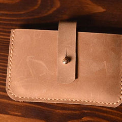 Handmade Mens Cool Short Leather Wallet Men Small Card Slim Wallets Bifold for Men - imessengerbags