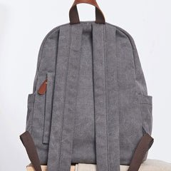 Cool Canvas Gray Mens Backpack Canvas Travel Bag Canvas School Bag for Men - imessengerbags