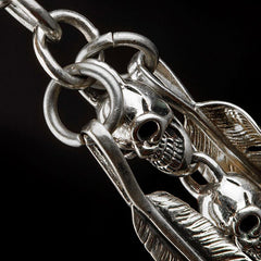 Biker Tribal Keychain Belt Clip Sterling Silver Wallet Connector