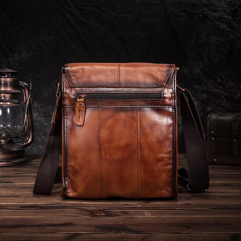 Cool Brown Leather Vertical Side Bags Messenger Bag Brown Courier Bag –  imessengerbags