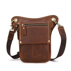 Cool Leather Men's Belt Pouch Waist Bag Small Side Bag Drop Leg Bag For Men - imessengerbags