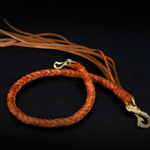 Handmade Leather Braided Wallet Chain Biker Wallet Chain Trucker Chain for Men - imessengerbags