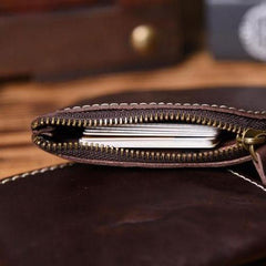 Handmade Leather Mens Cool Wallet Men Slim Wallets Front Pocket Wallet for Men - imessengerbags