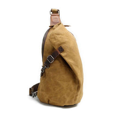 Cool Waxed Canvas Mens One Shoulder Pack Sling Bag Chest Bag for men - imessengerbags