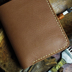 Handmade Leather Mens Cool Slim Leather Wallet Men billfold Wallets Bifold for Men - imessengerbags